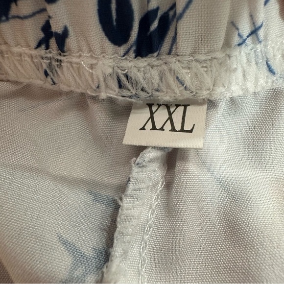 Floral Blue and White Women's Shorts - Picture 3 of 3